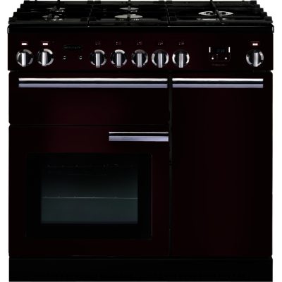 Rangemaster Professional+ 90cm  91940 Natural Gas Range Cooker in Cranberry with FSD Hob